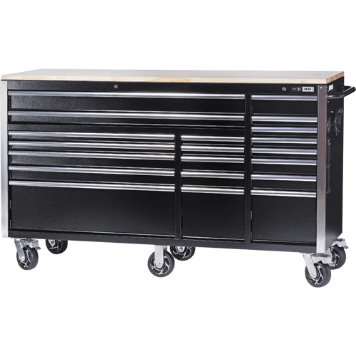HDRC7220 HD Series Roller Cabinet, 20 Drawers, 72" W x 24" D x 42-3/10" H, Black Helyx Safety & Industrial Supplies