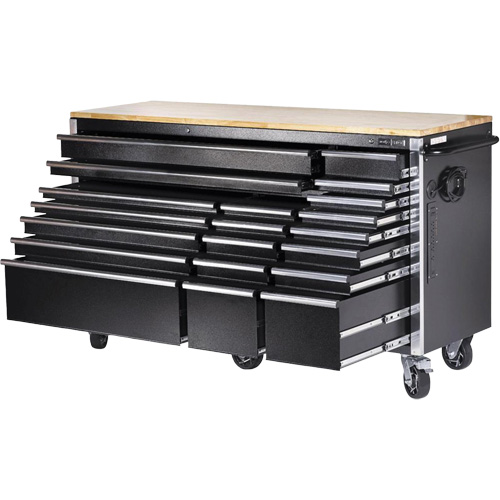 HDRC7220 HD Series Roller Cabinet, 20 Drawers, 72" W x 24" D x 42-3/10" H, Black Helyx Safety & Industrial Supplies