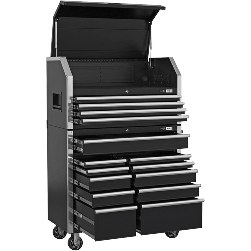 HDCC-4115 HD Series Toolbox Combo, 21-1/2" D x 44-1/5" W x 63-3/10" H, Black Helyx Safety & Industrial Supplies