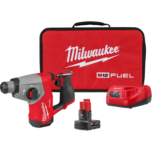 M12 FUEL 5/8” SDS Plus Rotary Hammer Kit, 12 V, 5/8", 1214 RPM Helyx Safety & Industrial Supplies