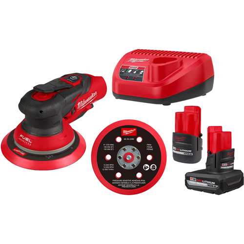 M12 FUEL 6" Random Orbital Sander Kit, 6" Sand Paper, 12 V Helyx Safety & Industrial Supplies