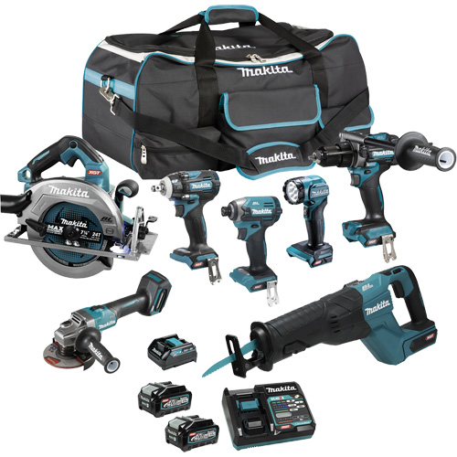 Ensemble 7 outils &agrave; moteur sans balai XGT, Lithium-ion, 40 V Helyx Safety & Industrial Supplies