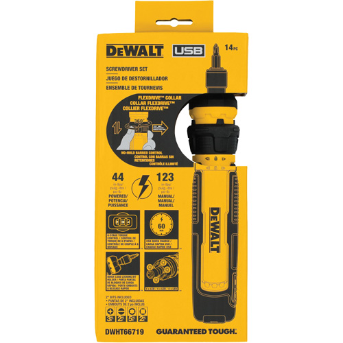 14-Piece Cordless Screwdriver Set with FLEXDRIVE Control, 4 V, 44 in-lbs/5 Nm Max. Torque Helyx Safety & Industrial Supplies