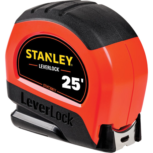 High-Visibility LEVERLOCK&reg; Tape Measure, 25', Imperial Graduations Helyx Safety & Industrial Supplies