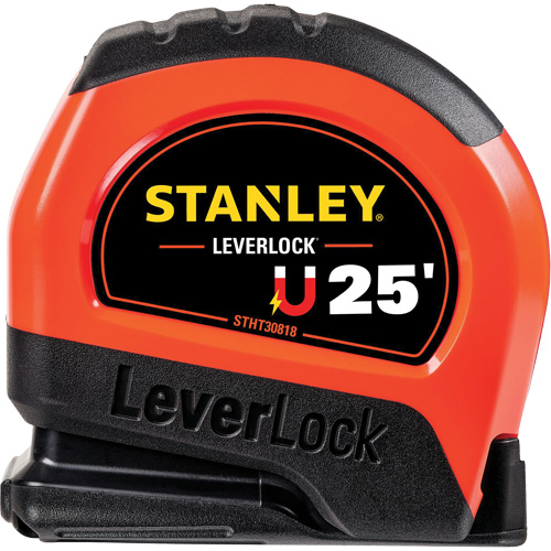 High-Visibility Magnetic LEVERLOCK&reg; Tape Measure, 25', Imperial Graduations Helyx Safety & Industrial Supplies