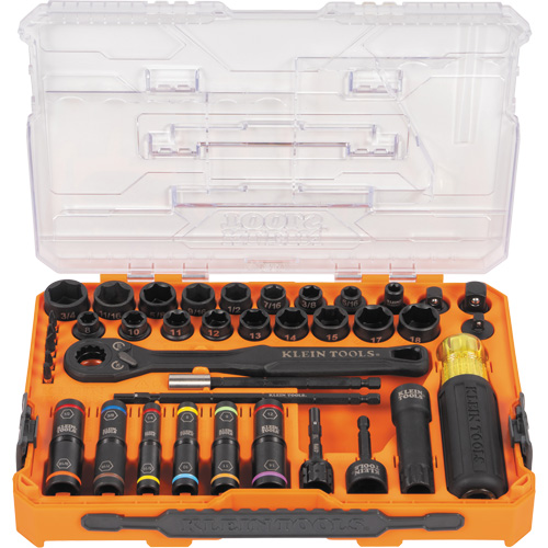Jeu complet de douilles &agrave; chocs ouvertes & basculantes KNECT, 39 Mcx, Chocs Helyx Safety & Industrial Supplies
