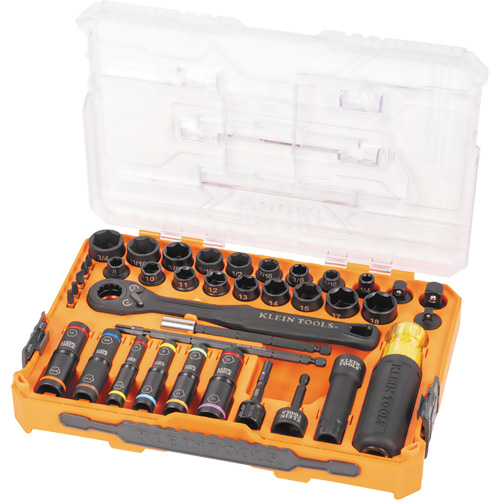 Jeu complet de douilles &agrave; chocs ouvertes & basculantes KNECT, 39 Mcx, Chocs Helyx Safety & Industrial Supplies
