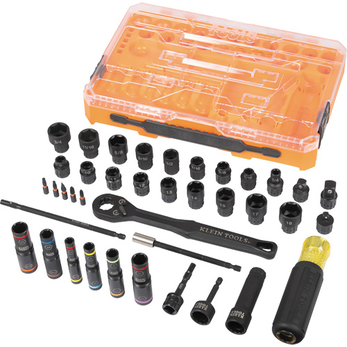 Jeu complet de douilles &agrave; chocs ouvertes & basculantes KNECT, 39 Mcx, Chocs Helyx Safety & Industrial Supplies