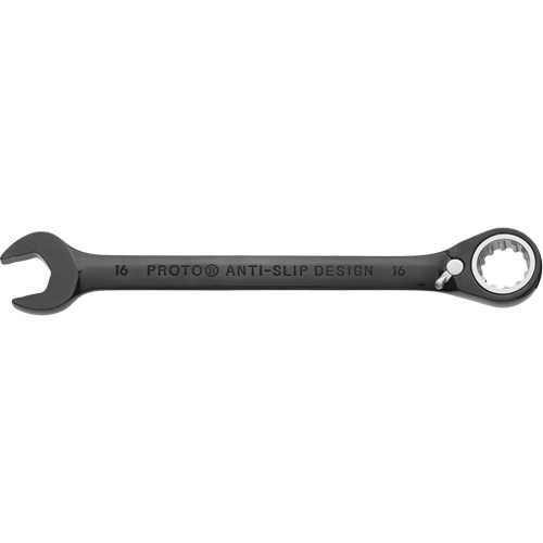 Metric Spline Combination Reversible Ratcheting Wrench, Black/Chrome Finish Helyx Safety & Industrial Supplies