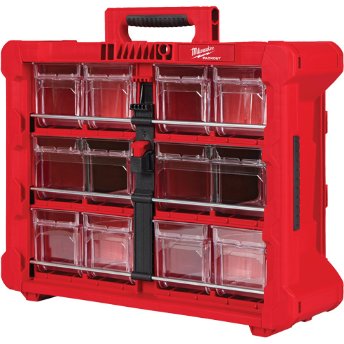 PACKOUT Tilt Bin Organizer, 15-1/5" x 19-7/10" x 6-7/10", Black/Red Helyx Safety & Industrial Supplies