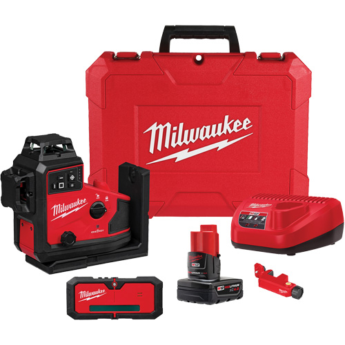 M12 Green 360° 3-Plane Laser with Automatic Alignment & Receiver Helyx Safety & Industrial Supplies