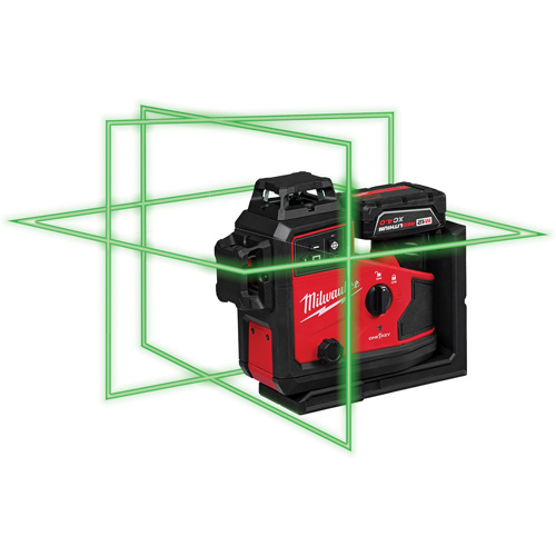 M12 Green 360° 3-Plane Laser with Automatic Alignment & Receiver Helyx Safety & Industrial Supplies