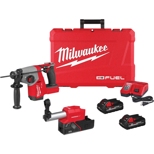 Marteau rotatif FUEL SDS Plus avec ensemble extracteur de poussi&egrave;re, 18 V, 5/8", 1400 tr/min Helyx Safety & Industrial Supplies