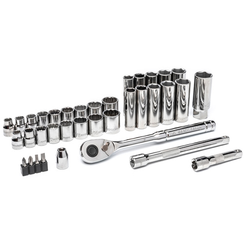 Jeu d'outils pour m&eacute;canicien &agrave; 72 dents, 12 pans et &agrave; prise de 3/8" Helyx Safety & Industrial Supplies