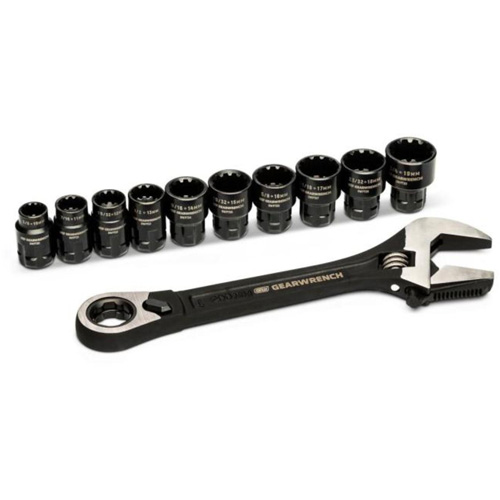 Ensemble de cl&eacute;s ajustable Pass-Thru 11 morceaux, 8" lo, la max. 1-1/8", Chrome/Poli Helyx Safety & Industrial Supplies