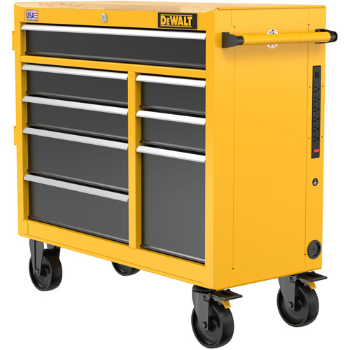 Heavy-Duty Mobile Workstation, 8 Drawers, 40" W x Yellow Helyx Safety & Industrial Supplies