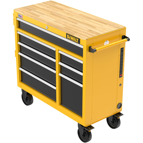Heavy-Duty Mobile Workstation, 8 Drawers, 40" W x Yellow Helyx Safety & Industrial Supplies
