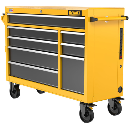 Postes de travail industriel mobile, 8 tiroirs, 52" la x Jaune Helyx Safety & Industrial Supplies
