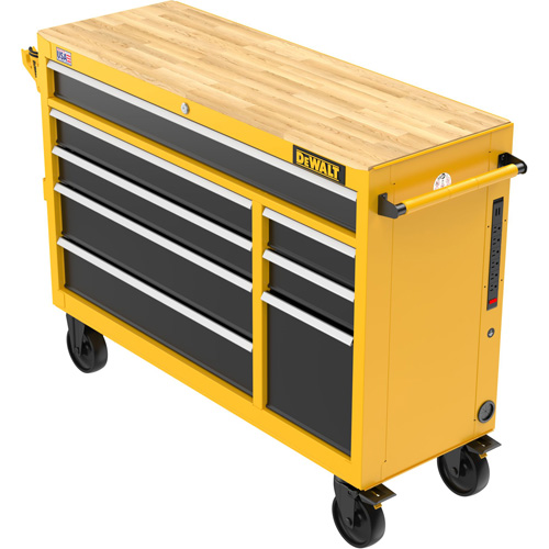 Postes de travail industriel mobile, 8 tiroirs, 52" la x Jaune Helyx Safety & Industrial Supplies