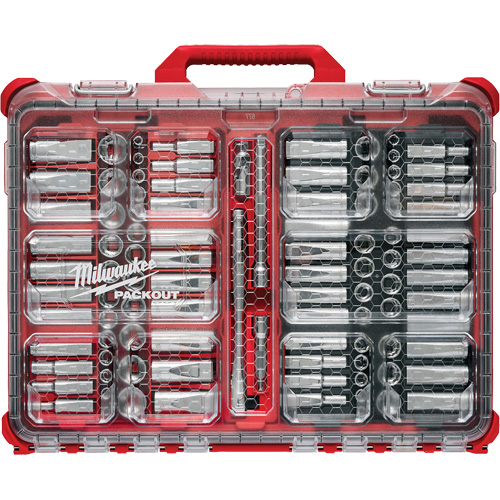 Metric/SAE Ratchet & Socket Set with PACKOUT Low-Profile Organizer, 98 Pcs, 3/8" Drive Size Helyx Safety & Industrial Supplies