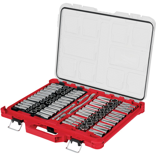 Metric/SAE Ratchet & Socket Set with PACKOUT Low-Profile Organizer, 98 Pcs, 3/8" Drive Size Helyx Safety & Industrial Supplies