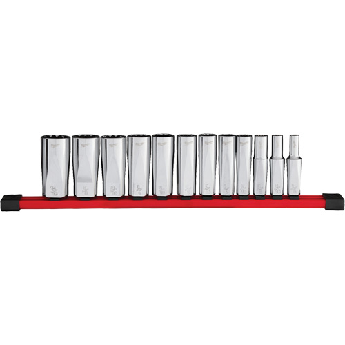 12-Point Deep Well SAE Socket Set, 12 Pcs, 3/8" Drive Size, Deep Helyx Safety & Industrial Supplies