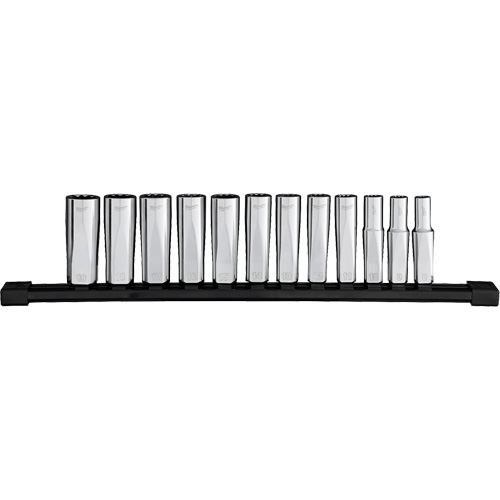 12-Point Deep Well Metric Socket Set, 12 Pcs, 3/8" Drive Size, Deep Helyx Safety & Industrial Supplies
