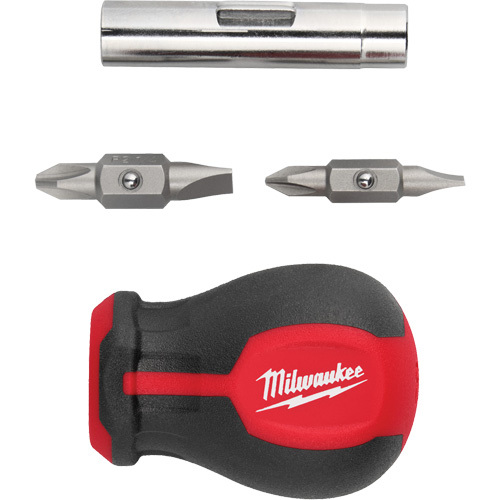 Tournevis court &agrave; embouts interchangeables 6-en-1, 3" lo, Prise Coussin&eacute;e Helyx Safety & Industrial Supplies