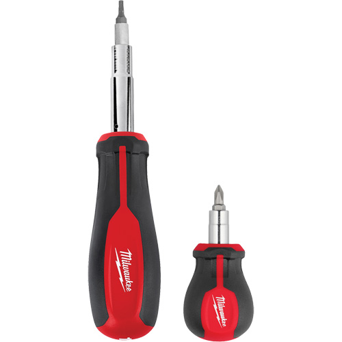 11-in-1 Multi-Bit Screwdriver & 6-in-1 Stubby Multi-Bit Screwdriver Set, 3"/9-4/5" L, Cushion Grip Handle Helyx Safety & Industrial Supplies