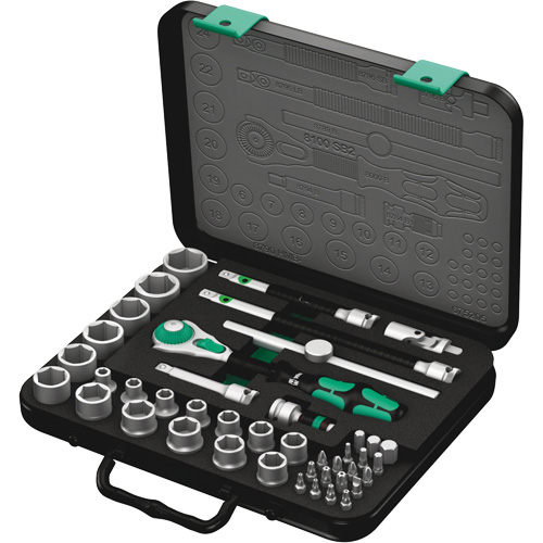 8100 SB 2 Zyklop Speed Ratchet Set, 43 Pcs, 3/8" Drive Size Helyx Safety & Industrial Supplies
