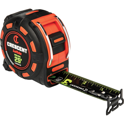 Ruban &agrave; mesurer SHOCKFORCE NITE EYE, 1-1/4" x 25', Marques de goujon Imp&eacute;rial Helyx Safety & Industrial Supplies