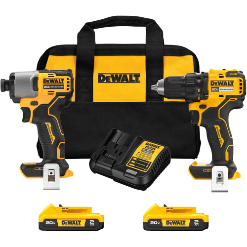 Brushless Cordless Drill/Driver & Impact Driver Combo Kit, Lithium-Ion, 20 V Helyx Safety & Industrial Supplies