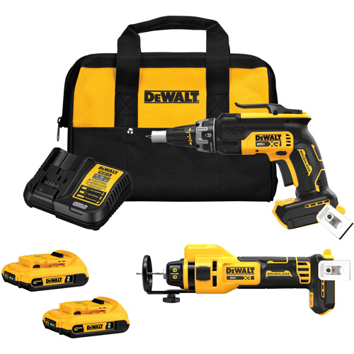 XR&reg; Brushless Drywall Screwgun & Cut-Out Tool Combo Kit, Lithium-Ion, 20 V Helyx Safety & Industrial Supplies