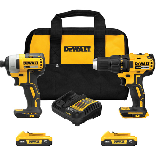 Drill & Impact Driver Combo Kit, Lithium-Ion, 20 V Helyx Safety & Industrial Supplies