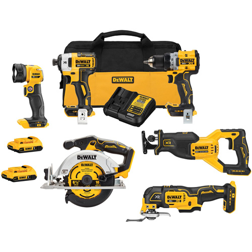 XR&reg; Cordless Brushless 6-Tool Combo Kit , Lithium-Ion, 20 V Helyx Safety & Industrial Supplies