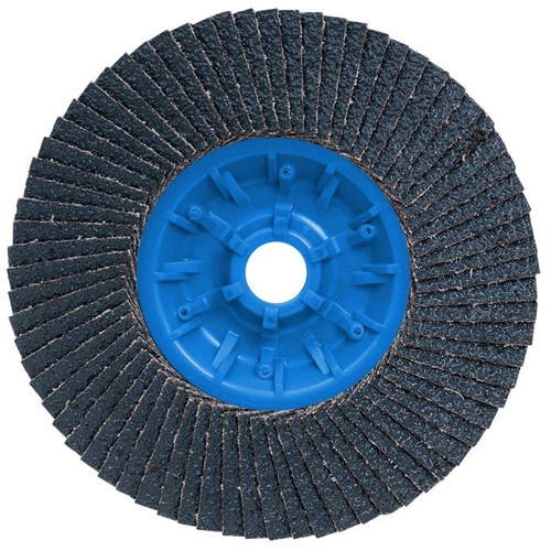 Disque &agrave; lamelles POWERBLEND TRM QC, 5" x 5/8"-11, Type 27, Grain Z40, Alumine de zirconium Helyx Safety & Industrial Supplies