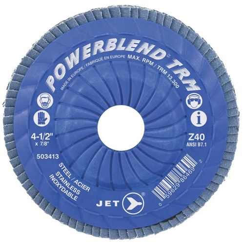 Disque &agrave; lamelles ajustables POWERBLEND TRM, 4-1/2" x 7/8", Type 29, Grain Z120, Alumine de zirconium Helyx Safety & Industrial Supplies