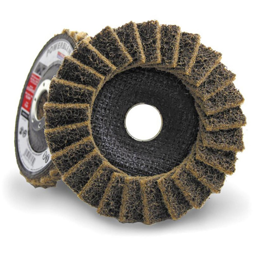 Disque &agrave; lamelles incurv&eacute; pour traitement de surface POWERBLEND SCD, 4-1/2" x 7/8", Type 29, Grain Cors&eacute; Helyx Safety & Industrial Supplies