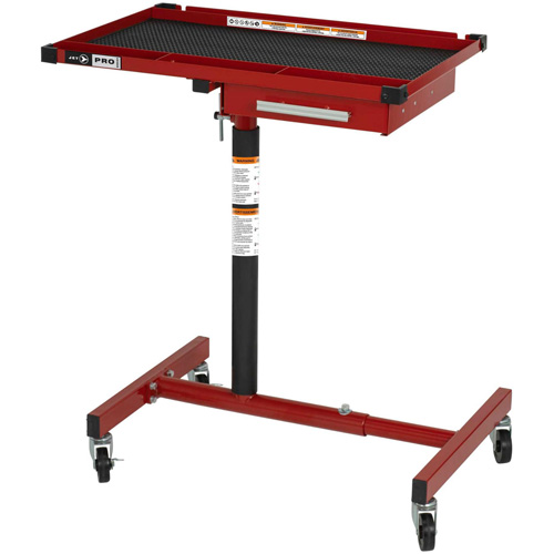JUHT-220S Adjustable-Height Under-Hood Tool Tray, 1 Drawers, 19-7/8" L x 28-3/4" W x 47-3/4" H, Black/Red Helyx Safety & Industrial Supplies