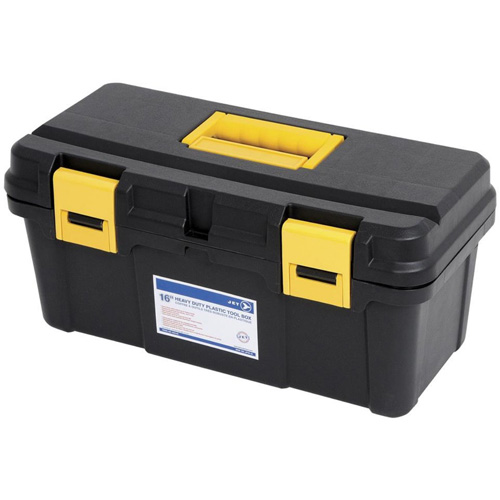 JPTB-16 Plastic Hand Tool Box, 16" W x 8" D x 7-1/2" H, Black Helyx Safety & Industrial Supplies