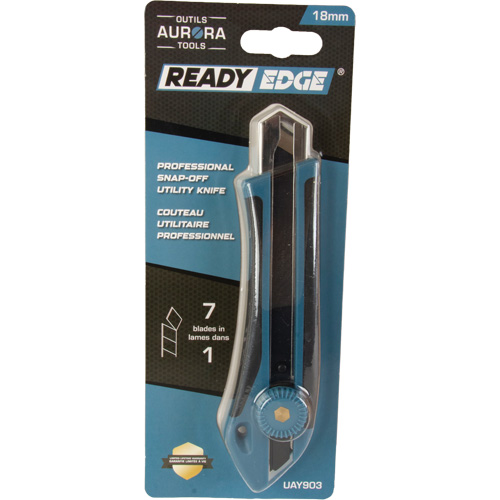Couteau professionnel de 18 mm, Acier inoxydable, Robuste, Prise en Caoutchouc Helyx Safety & Industrial Supplies