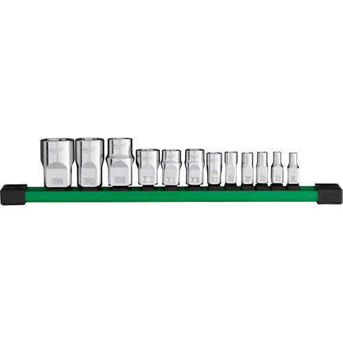 Socket Set, Torx&reg;, 1/4"/1/2"/3/8" Drive, 12 Pcs Helyx Safety & Industrial Supplies