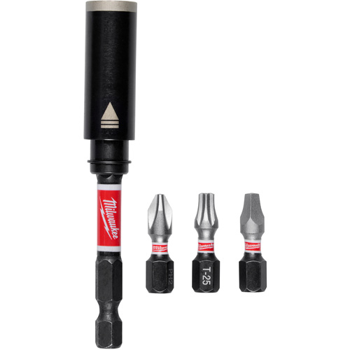 Porte-embout de vis r&eacute;sistant aux chocs de 3" avec jeu dembouts SHOCKWAVE  Helyx Safety & Industrial Supplies