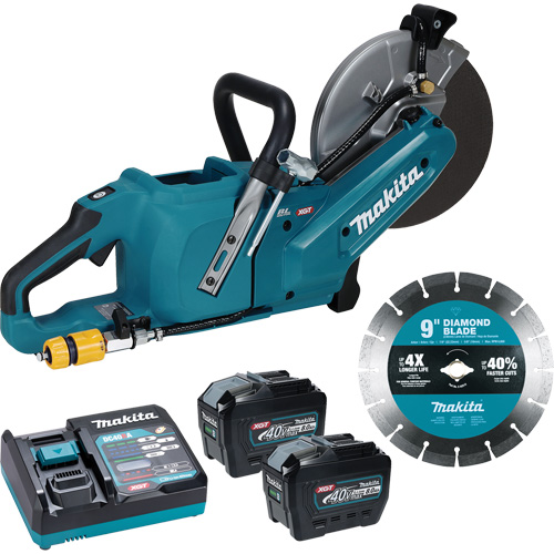 40Vmax XGT Brushless Power Cutter with 8.0Ah Batteries Kit, 9", 40 V Helyx Safety & Industrial Supplies