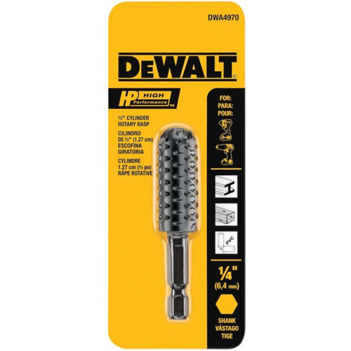 High Performance 1/2" Cylinder Rotary Rasp with 1/4" Hex Shank Helyx Safety & Industrial Supplies