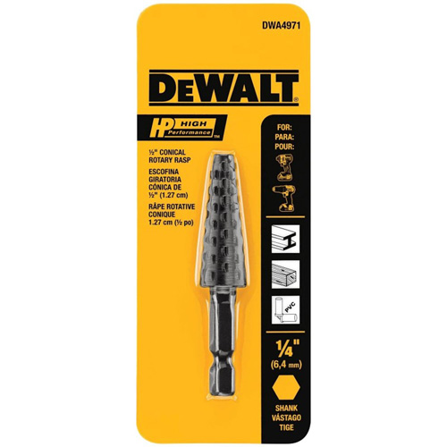 High Performance 1/2" Conical Rotary Rasp with 1/4" Hex Shank Helyx Safety & Industrial Supplies
