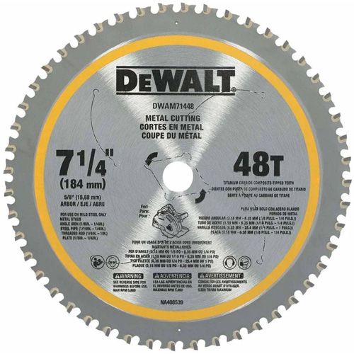 Circular Saw Blade, 7-1/4", 48 Teeth, Metal Use Helyx Safety & Industrial Supplies