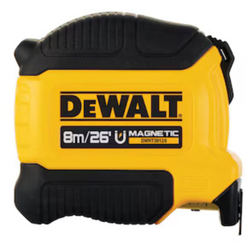 Compact Magnetic Tape Measure, 26'/8 m, Imperial & Metric Graduations Helyx Safety & Industrial Supplies