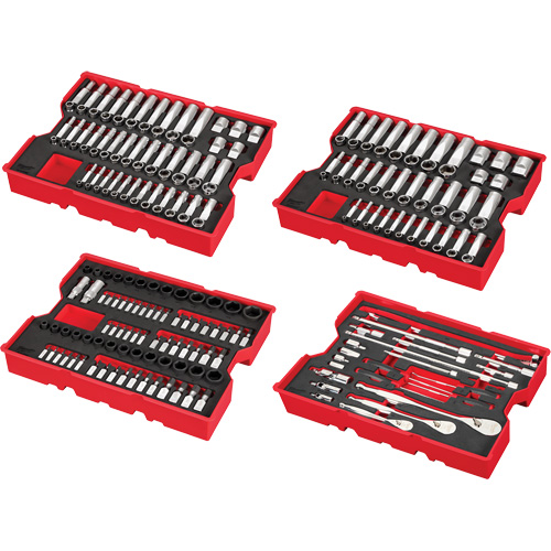 Metric & SAE Ratchet & Socket Set with Trays for PACKOUT Drawers, 242 Pcs, Impact, 1/4"/3/8"/1/2" Drive Size, Deep Helyx Safety & Industrial Supplies