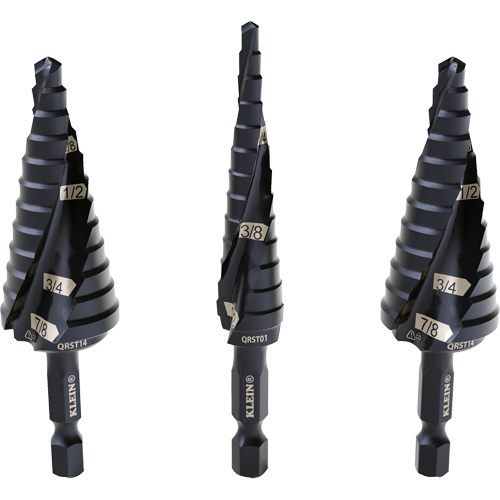 Step Drill Bit Set, 3 Pieces, High Speed Steel Helyx Safety & Industrial Supplies